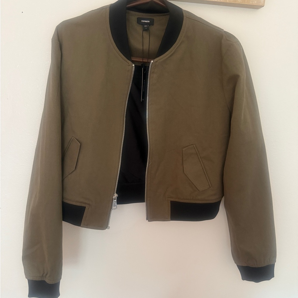 Express Green Bomber Jacket Classic Design